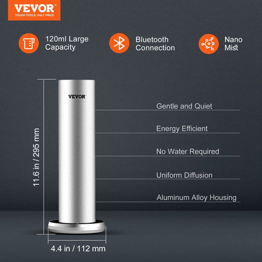 VEVOR Scent Air Machine for Home, 120ml Bluetooth Smart Cold Air Diffuser, 1000sq.ft Waterless Essential Oil Scent Air Diffuser, Floor Standing Aromatherapy Machine for Spa, Yoga, Home, Office, Hotel - Renee Lane Company