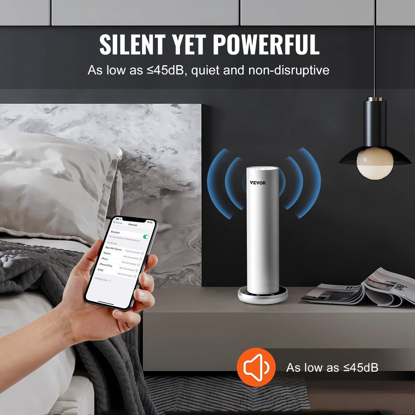 VEVOR Scent Air Machine for Home, 120ml Bluetooth Smart Cold Air Diffuser, 1000sq.ft Waterless Essential Oil Scent Air Diffuser, Floor Standing Aromatherapy Machine for Spa, Yoga, Home, Office, Hotel - Renee Lane Company