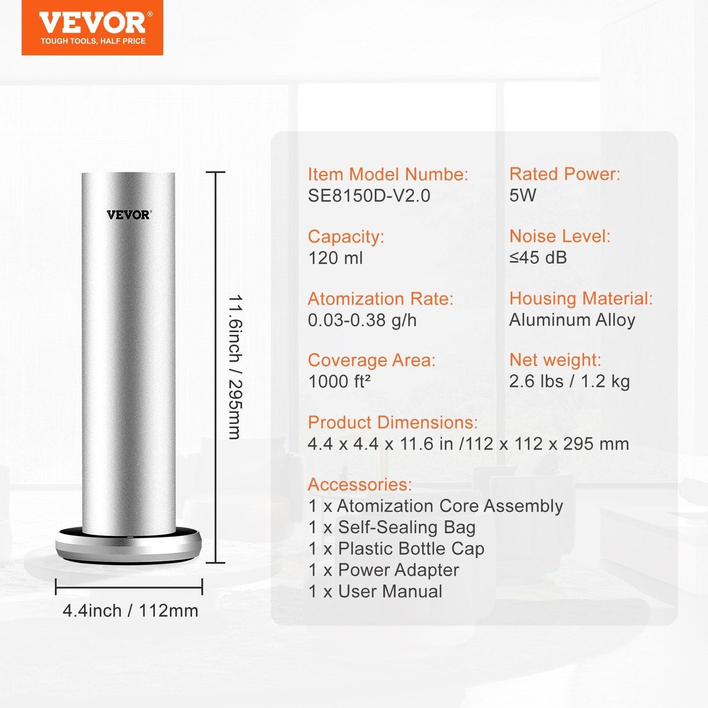 VEVOR Scent Air Machine for Home, 120ml Bluetooth Smart Cold Air Diffuser, 1000sq.ft Waterless Essential Oil Scent Air Diffuser, Floor Standing Aromatherapy Machine for Spa, Yoga, Home, Office, Hotel - Renee Lane Company