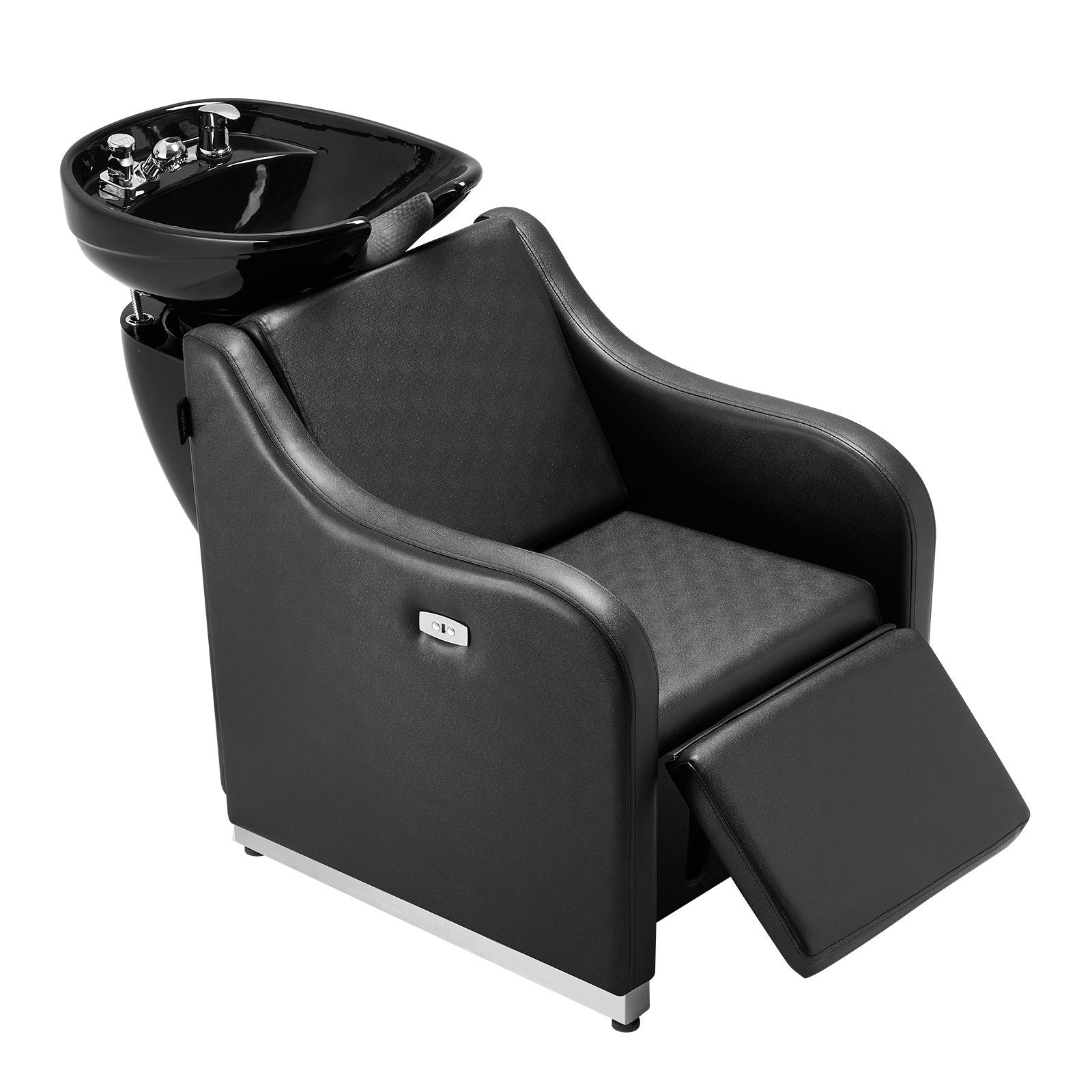 VEVOR Shampoo Backwash Chair, 661.4LBS Loading Barbershop Hair Washing Station with Electric Adjustable Footrest & Ceramic Bowl, Backwash Salon Shampoo Chair, Beauty Spa Hairdressing Massage Equipment - Renee Lane Company