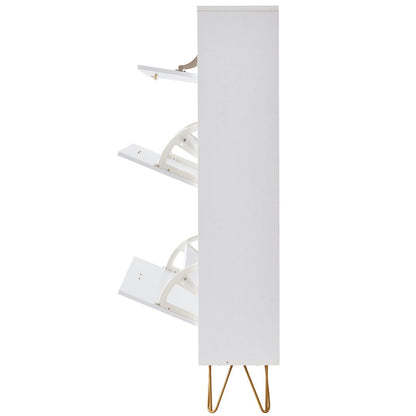 VEVOR Shoe Cabinet with 3 Flip Drawers, Shoe Storage Cabinet for Entryway, Free Standing Shoe Storage Organizer for Heels, Boots, Slippers in Hallway, Living Room - Renee Lane Company