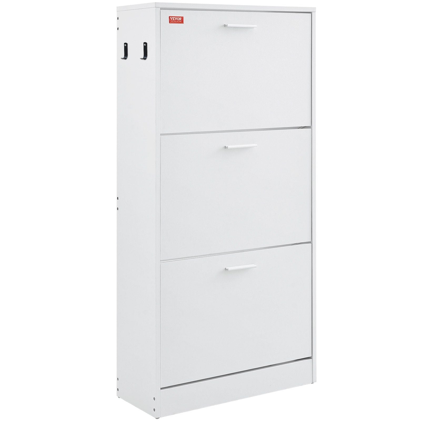 VEVOR Shoe Cabinet with 3 Flip Drawers, Shoe Storage Cabinet for Entryway, Free Standing Shoe Storage Organizer with Side Hooks for Heels, Boots, Slippers in Hallway, Living Room - Renee Lane Company