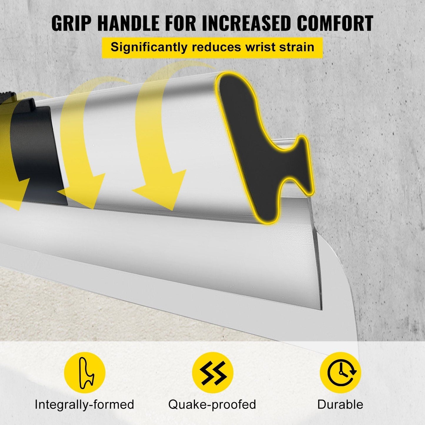 VEVOR Skimming Blade Set,10"+24"+32" Blades + 35"-78" Extension Handle, European Stainless Steel Construction Knife, Aluminum Blade Profile Smoothing Knockdown Spatula for Gyprock/Drywall/Wall-Board - Renee Lane Company