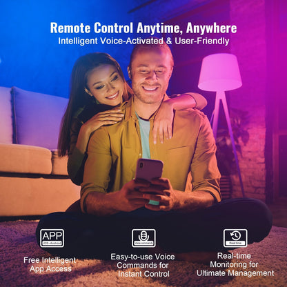 VEVOR Smart Light Bulbs, 4-Pack, 9W Multicolor LED Bulbs, 800 Lumens with Smart Control Compatibility for Vera, Google Assistant, Amazon Alexa, iOS, Android, RGB Color Changing - Renee Lane Company