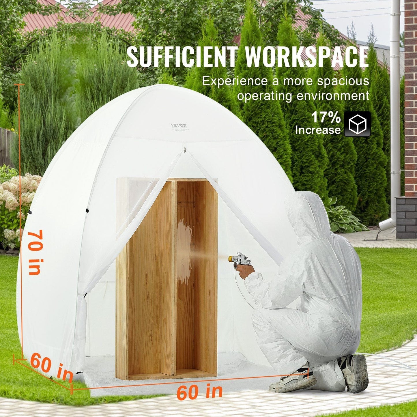 VEVOR Spray Paint Shelter Portable Spray Paint Tent Booth 60x60x70 in Pop Up - Renee Lane Company