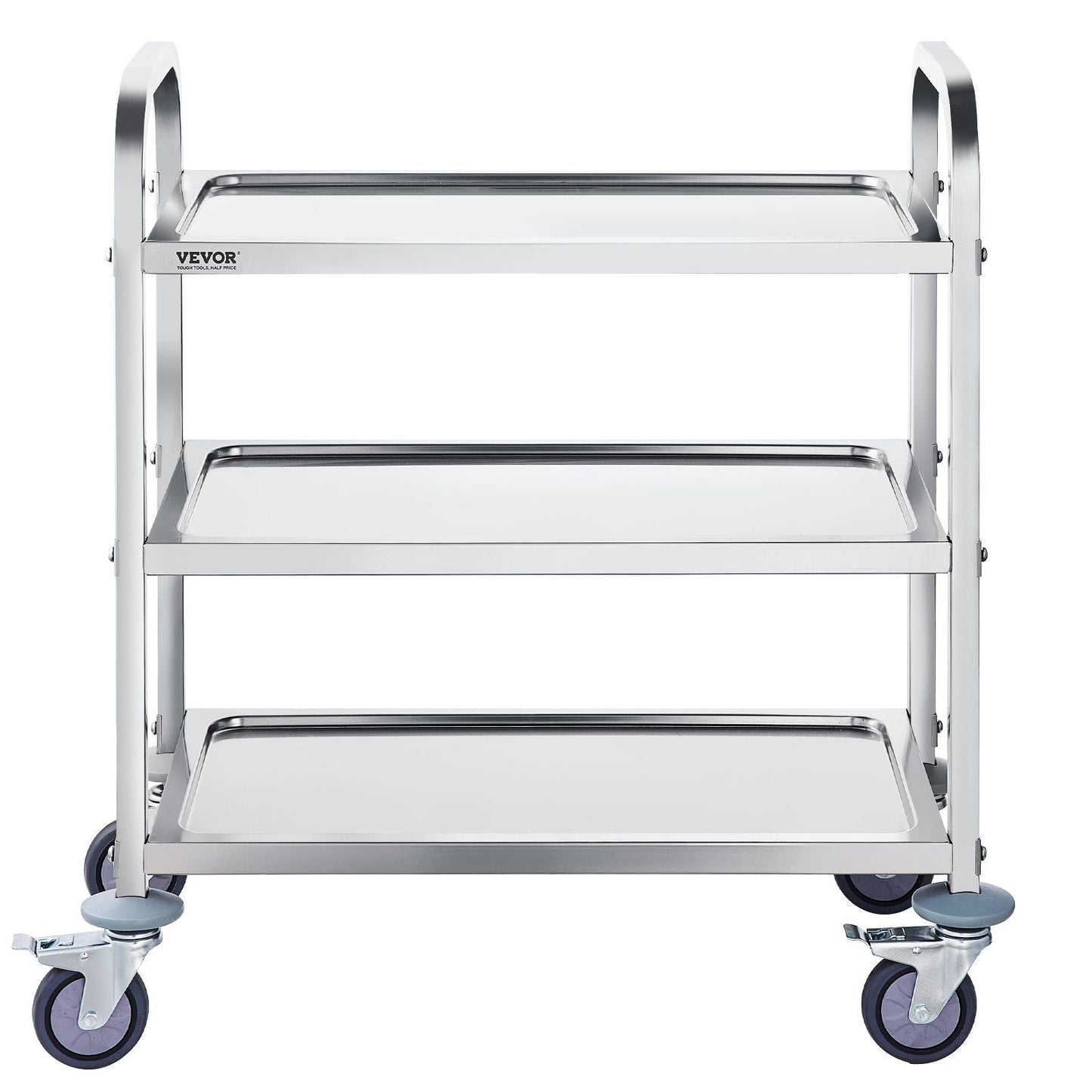 VEVOR Stainless Steel Cart, 3 Layers Lab Utility Cart 400 lbs Weight Capacity, Medical Cart with Lockable Universal Wheels, for Lab, Clinic, Kitchen, Salon - Renee Lane Company