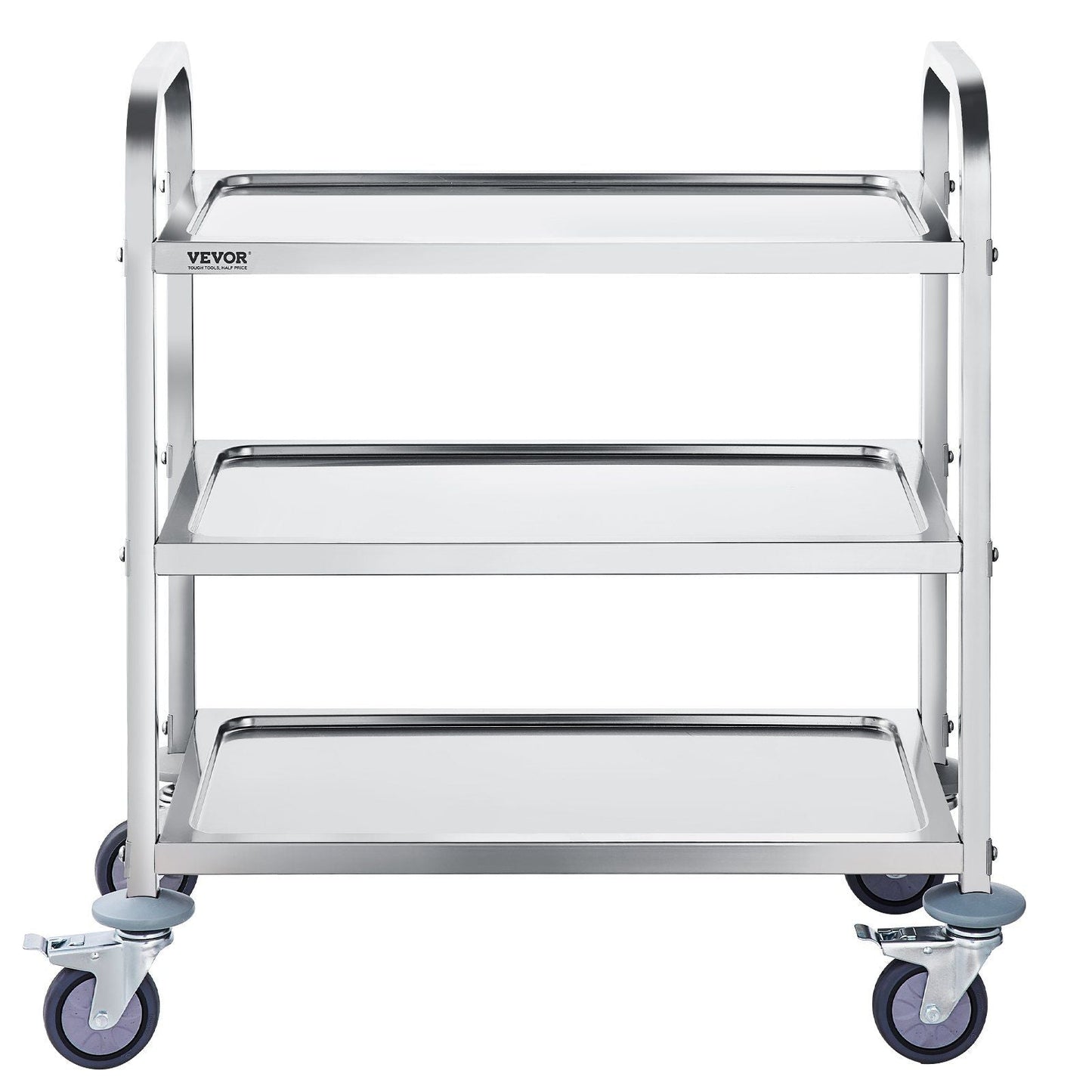 VEVOR Stainless Steel Cart, 3 Layers Lab Utility Cart 400 lbs Weight Capacity, Medical Cart with Lockable Universal Wheels, for Lab, Clinic, Kitchen, Salon - Renee Lane Company