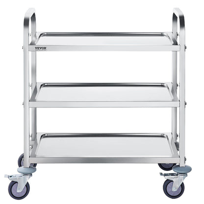 VEVOR Stainless Steel Cart, 3 Layers Lab Utility Cart 400 lbs Weight Capacity, Medical Cart with Lockable Universal Wheels, for Lab, Clinic, Kitchen, Salon - Renee Lane Company