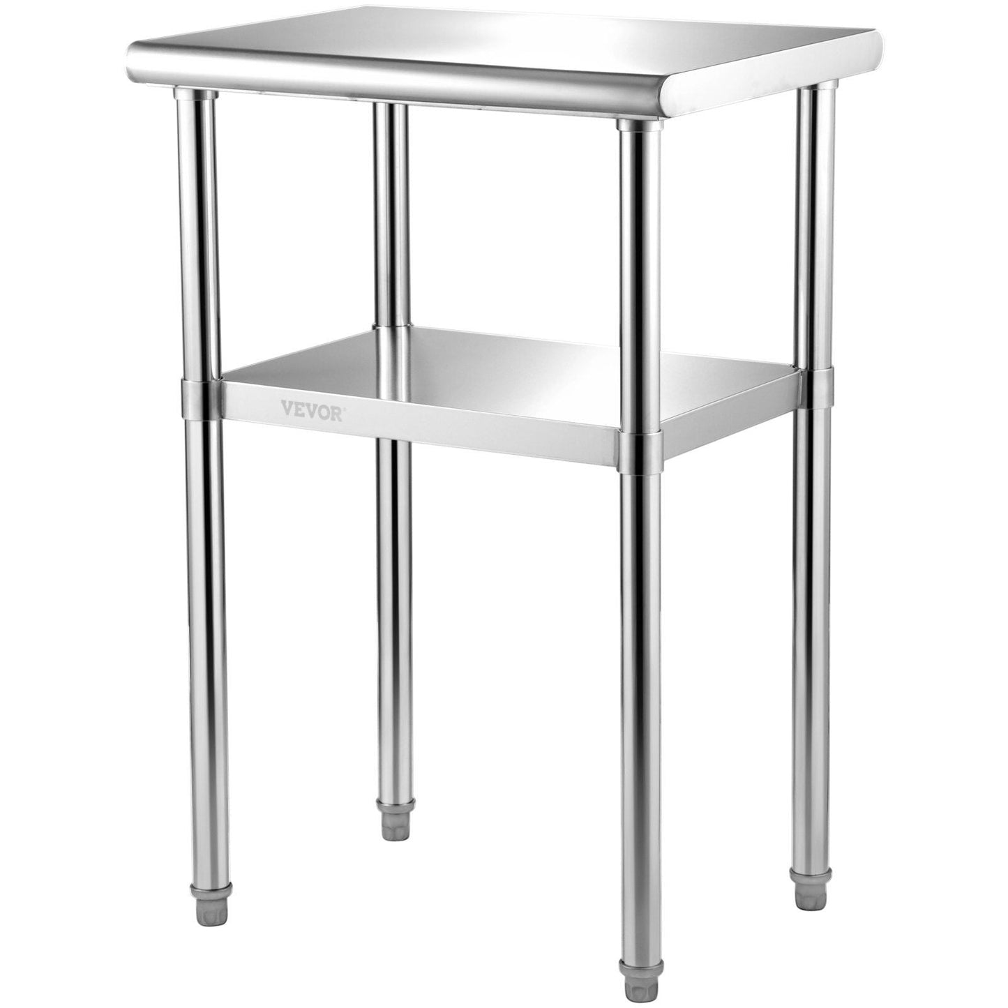 VEVOR Stainless Steel Prep Table, 24 x 18 x 36 Inch, 600lbs Load Capacity Heavy Duty Metal Worktable with Adjustable Undershelf & Feet, Commercial Workstation for Kitchen Restaurant Garage Backyard - Renee Lane Company