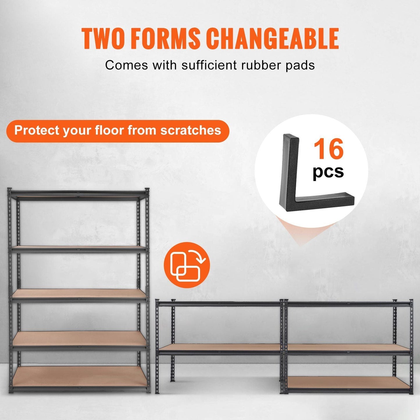 VEVOR Storage Shelving Unit, 5-Tier Adjustable, 2000 lbs Capacity, Heavy Duty Garage Shelves Metal Organizer Utility Rack, Black, 48" L x 24" W x 72" H for Kitchen Pantry Basement Bathroom Laundry - Renee Lane Company