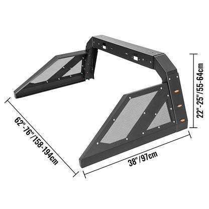VEVOR Truck Roll Bar Chase Rack Adjustable with 6 Amber Auxiliary Side Marker Lamps, Universal Fit for Pickup Trucks - Renee Lane Company