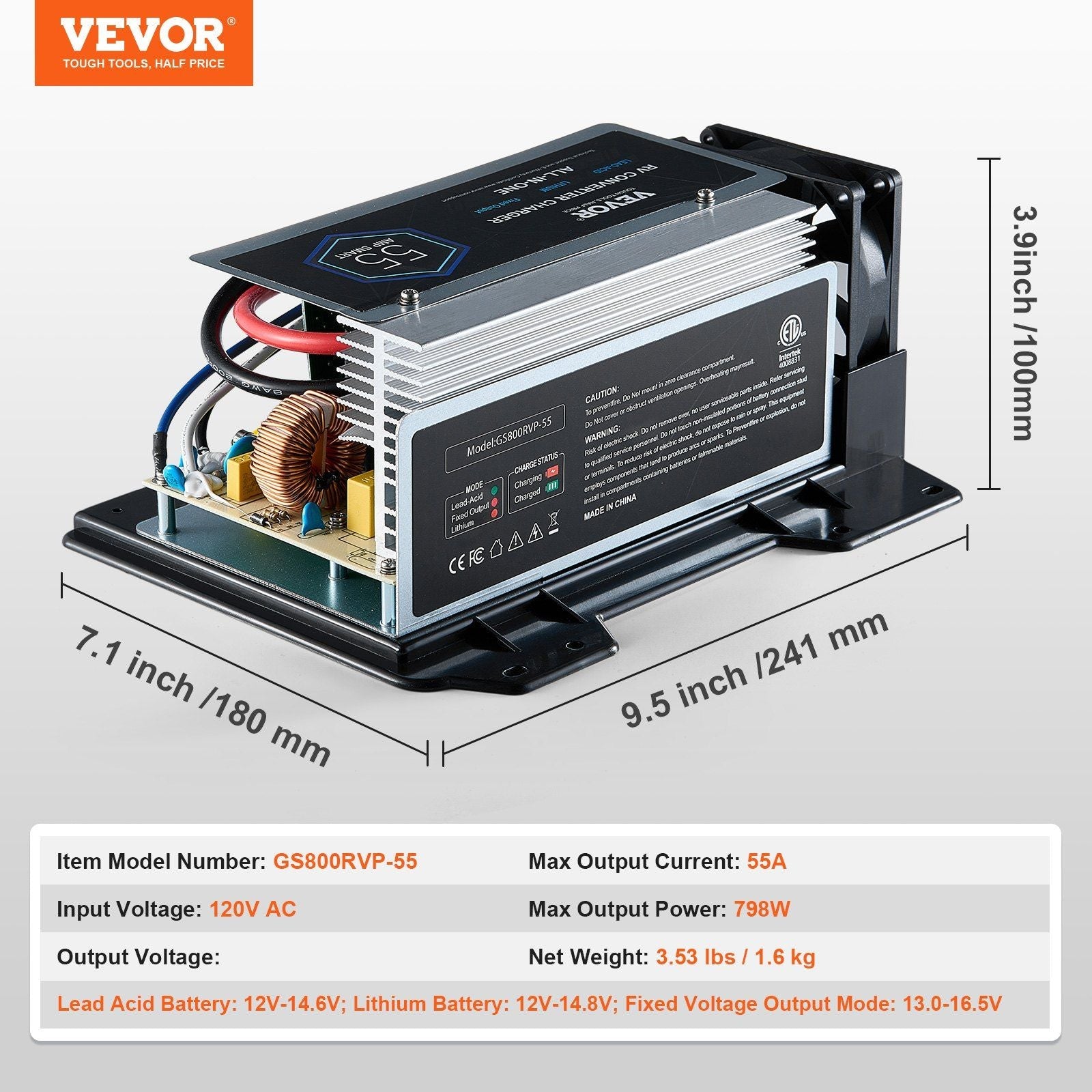 VEVOR WF-8955-AD-MBA Main Board Assembly 55 Amp RV Converter Replacement Unit - Renee Lane Company