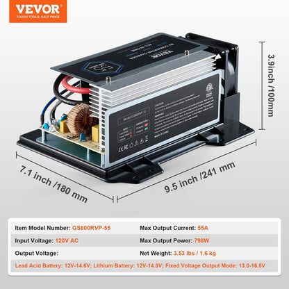 VEVOR WF-8955-AD-MBA Main Board Assembly 55 Amp RV Converter Replacement Unit - Renee Lane Company