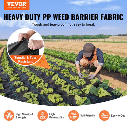 VEVOR Weed Barrier Landscape Fabric 4*250FT Heavy Duty Woven PP Weed Control Mat - Renee Lane Company