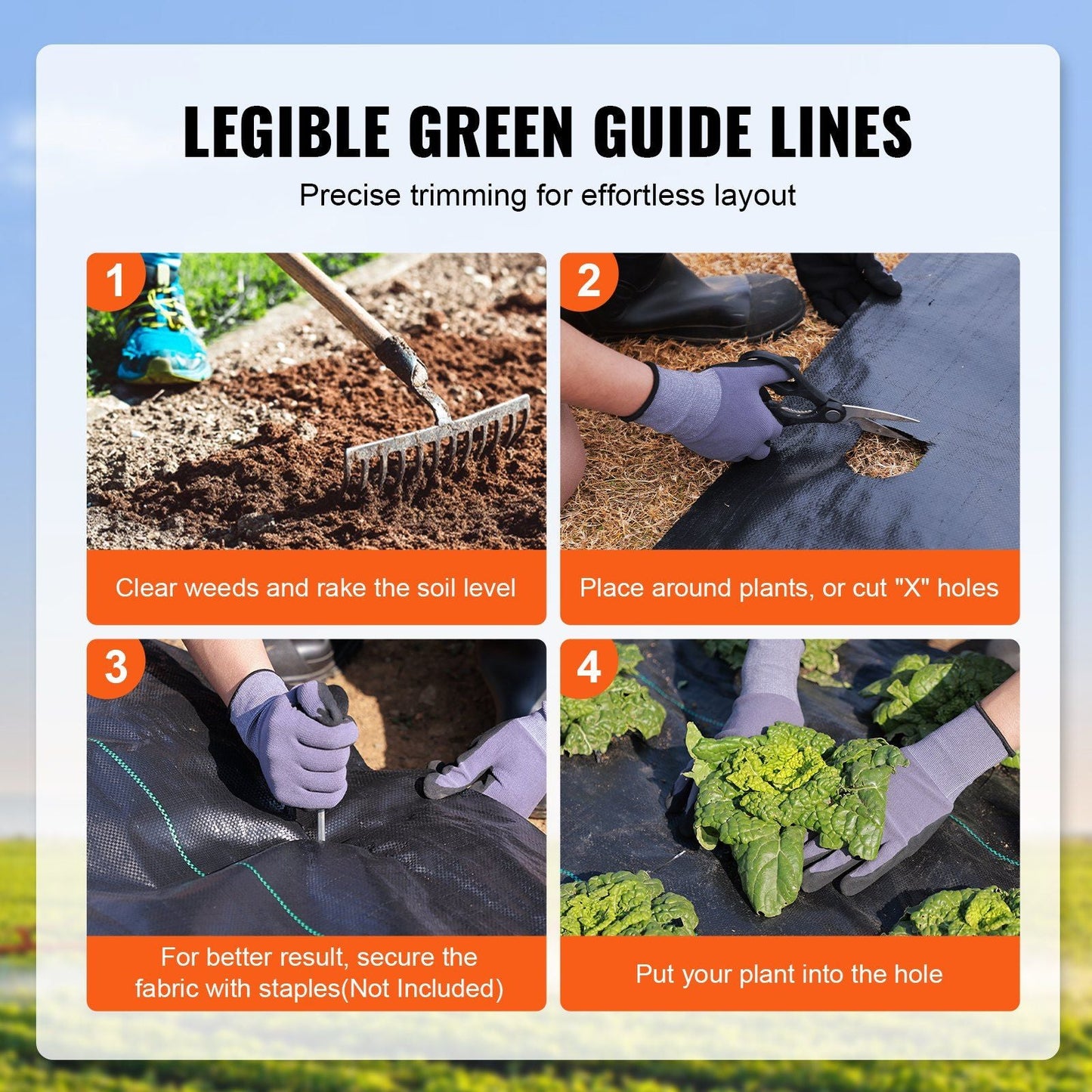 VEVOR Weed Barrier Landscape Fabric 4*250FT Heavy Duty Woven PP Weed Control Mat - Renee Lane Company