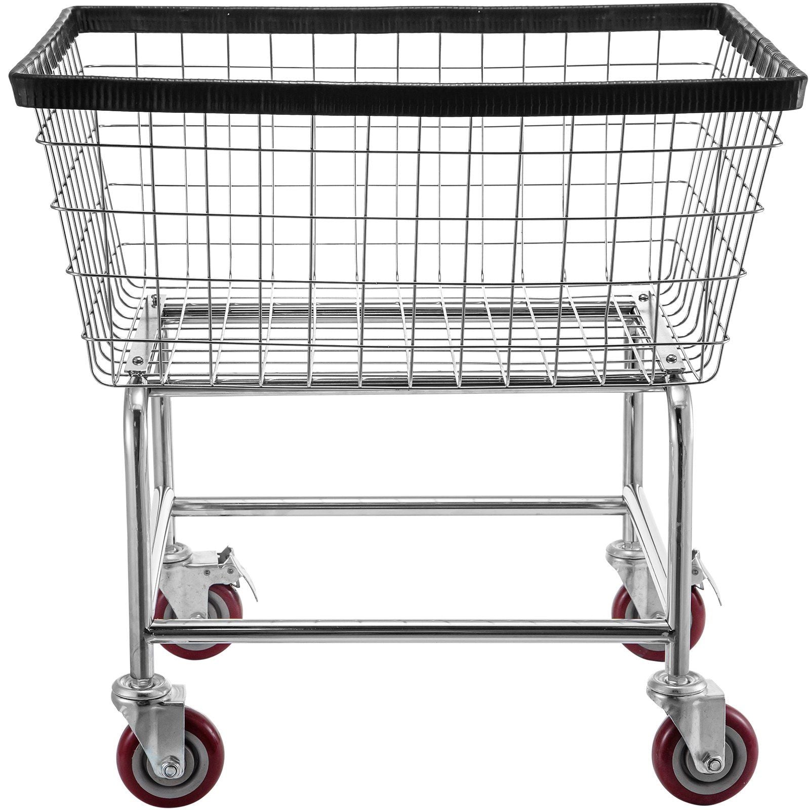 VEVOR Wire Laundry Cart, 2.5 Bushel Wire Laundry Basket with Wheels, 21''x27''x27.5'' Commercial Wire Laundry Basket Cart, Steel Frame with Chrome Finish, 4inch Casters, Wire Basket Cart For Laundry - Renee Lane Company