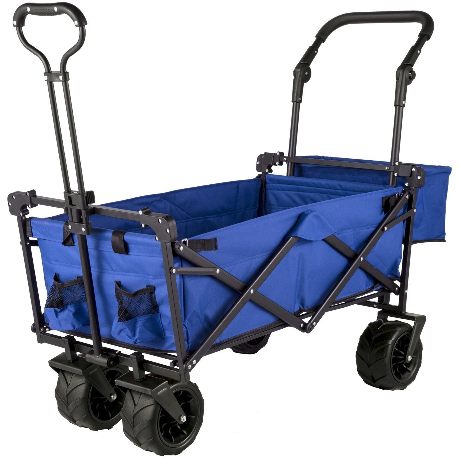 VEVOR XL Folding Wagon with Canopy, Heavy-Duty Steel Frame, Blue - Renee Lane Company