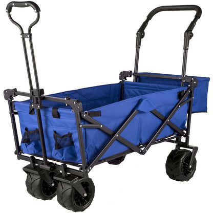 VEVOR XL Folding Wagon with Canopy, Heavy-Duty Steel Frame, Blue - Renee Lane Company