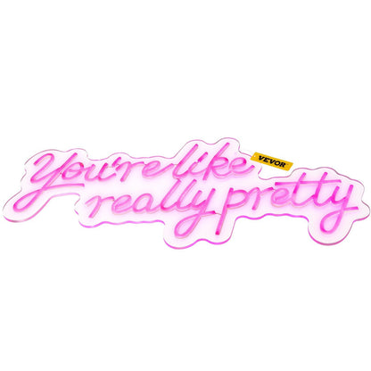 VEVOR You're Like Really Pretty Neon Sign, 27.5" x 12" Pink LED Neon Signs for Wall Decor, Large Lights Sign with Remote Control and Power Adapter, Used for Party, Wedding, Living Room, Office - Renee Lane Company
