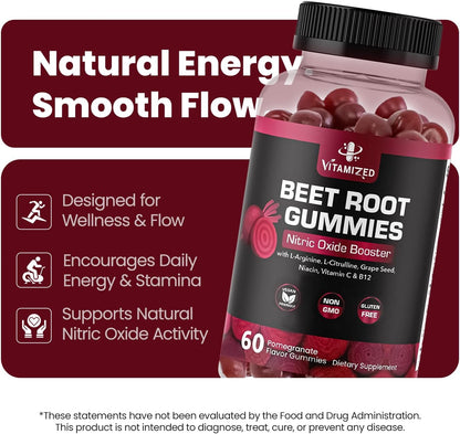 VITAMIZED Beetroot Gummies - Nitric Oxide Supplement - Renee Lane Company