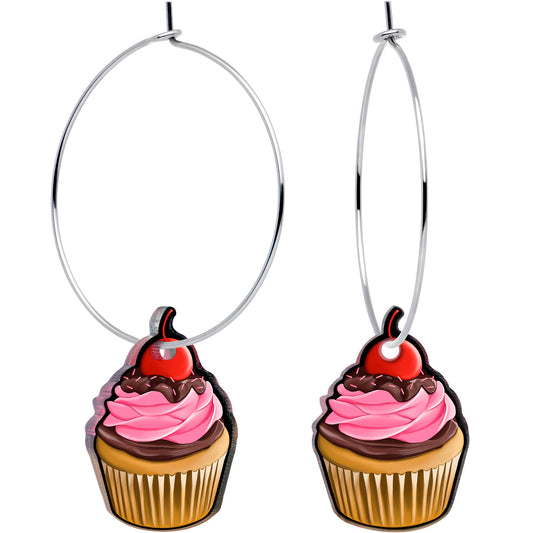 Valentine Cupcake Hoop Earrings by Onyx O - Renee Lane Company
