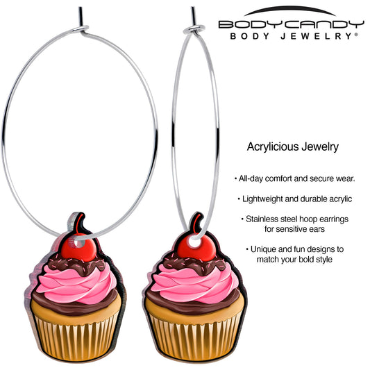 Valentine Cupcake Hoop Earrings by Onyx O - Renee Lane Company