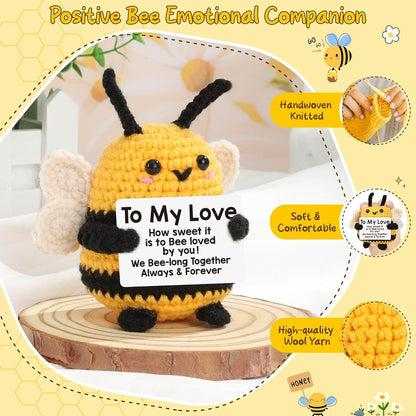 Valentines Day Romantic I Love You Gifts for Him Her, to My Love Boyfriend Girlfriend Husband Wife Mothers Day Birthday Gifts for Couples Wedding Anniversary Cute Handmade Crochet Bee - Renee Lane Company