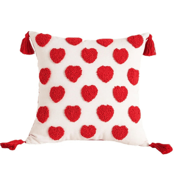 Valentines day throw pillow cover tufted - Renee Lane Company
