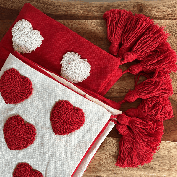 Valentines day throw pillow cover tufted - Renee Lane Company