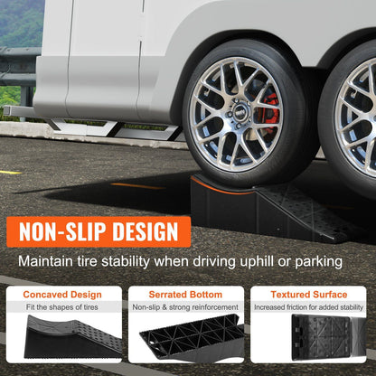 Vehicle Ramp, Single Unit Auto Service Ramp, 20000 lbs/9 ton Load Limit, 5.5" Elevation Auto Ramp, Robust Tire Ramp for Routine Car Care and Vehicle Upkeep - Renee Lane Company
