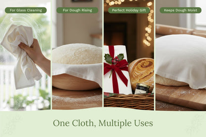 White kitchen flour sack towels folded for everyday kitchen uses