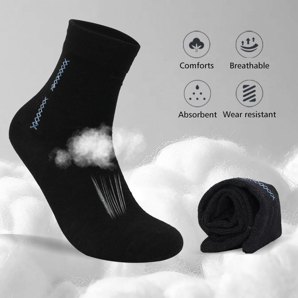 Vertical fork ramie trend sports breathable socks black - Renee Lane Company