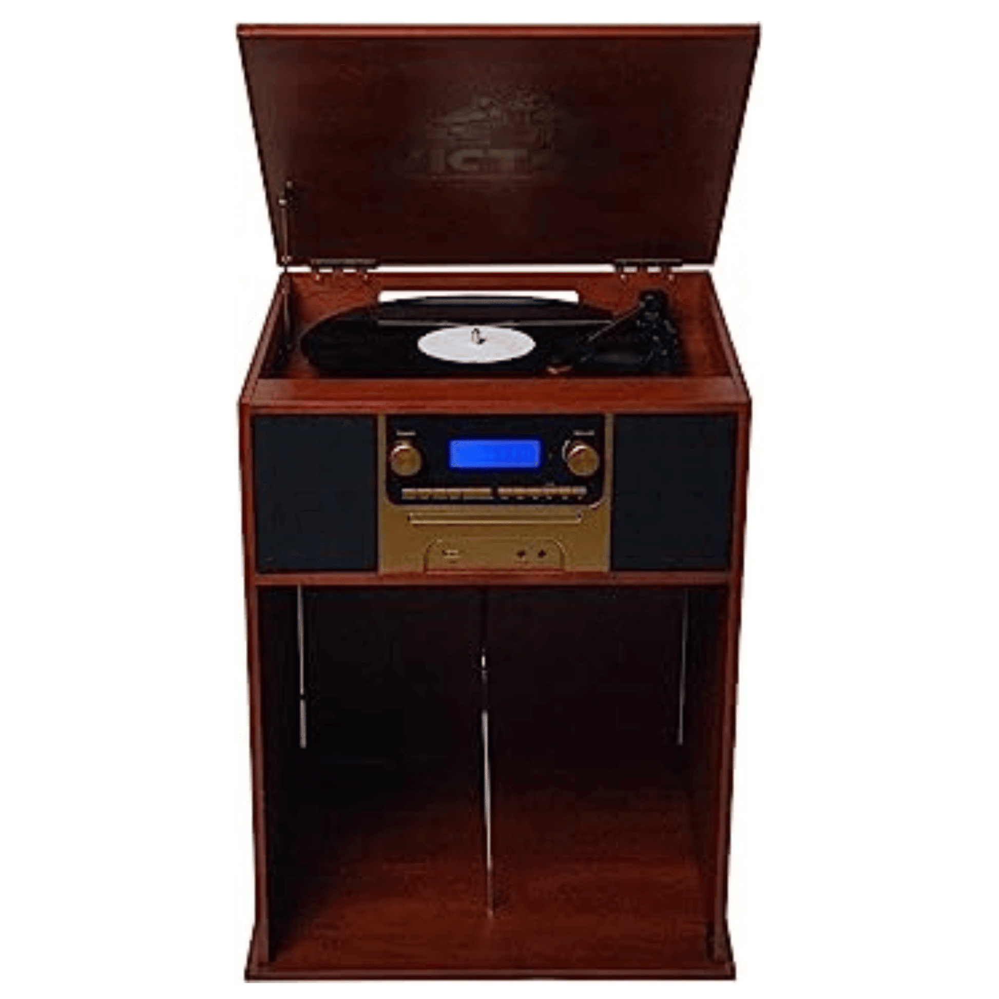 Victor Boyleston 7-in-1 3-Speed Turntable Music Center with Album Storage - Renee Lane Company