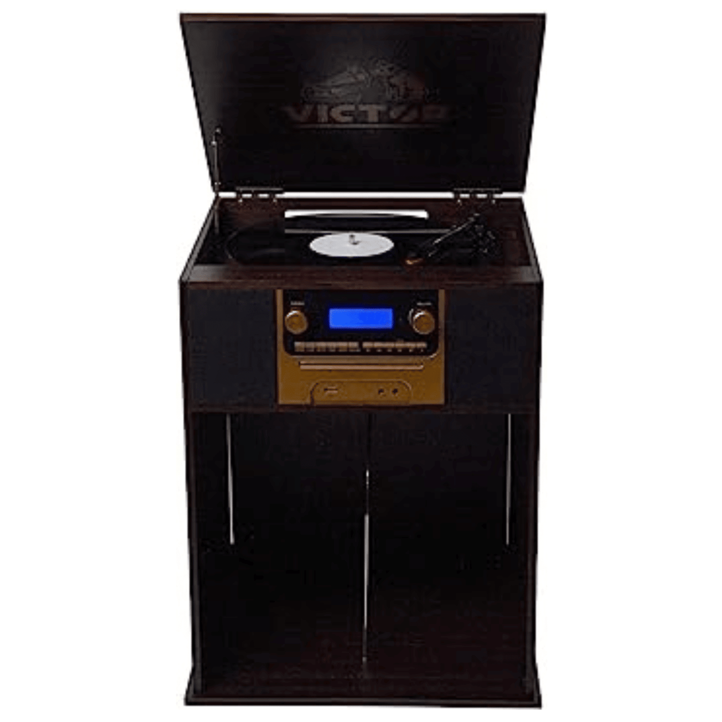 Victor Boyleston 7-in-1 3-Speed Turntable Music Center with Album Storage - Renee Lane Company