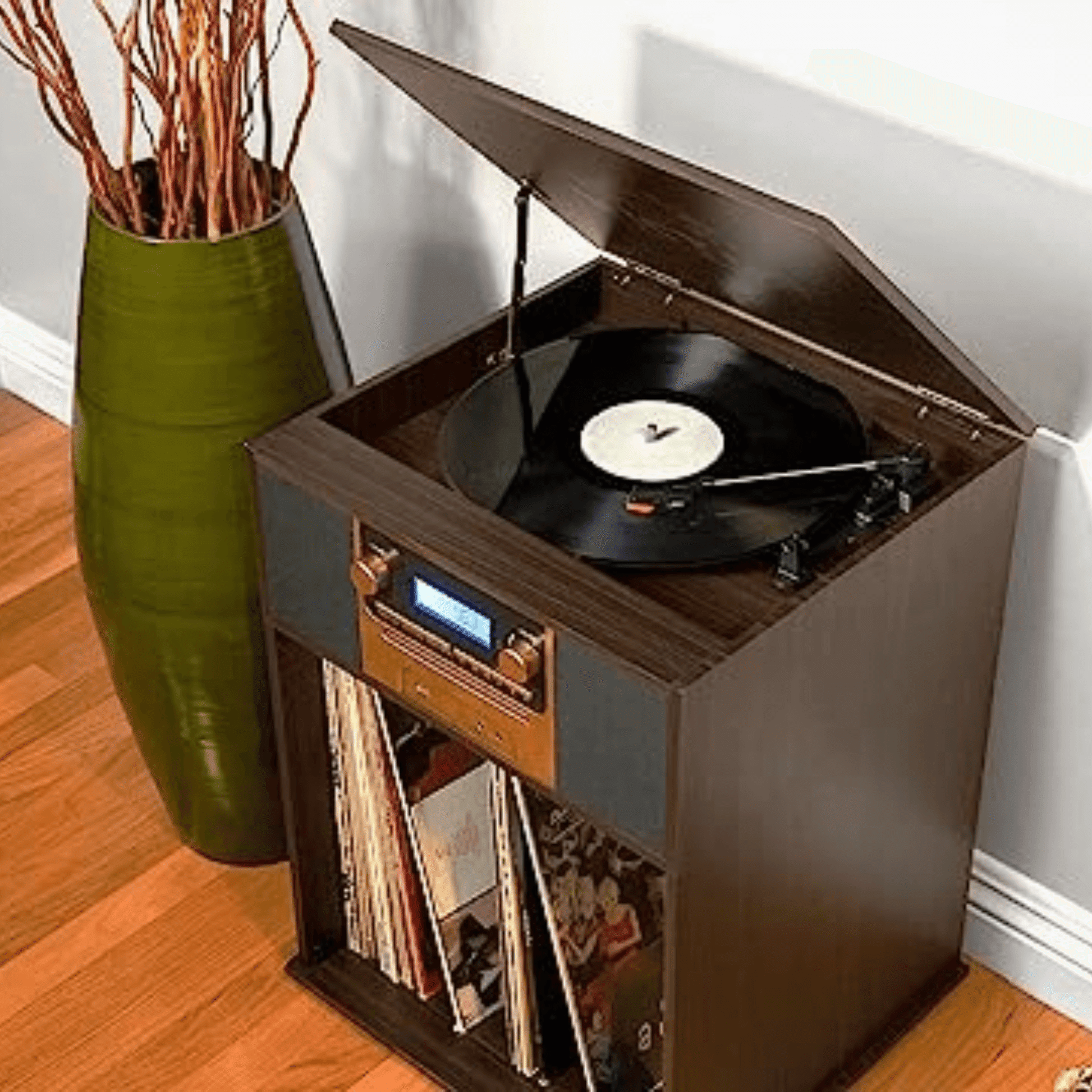 Victor Boyleston 7-in-1 3-Speed Turntable Music Center with Album Storage - Renee Lane Company