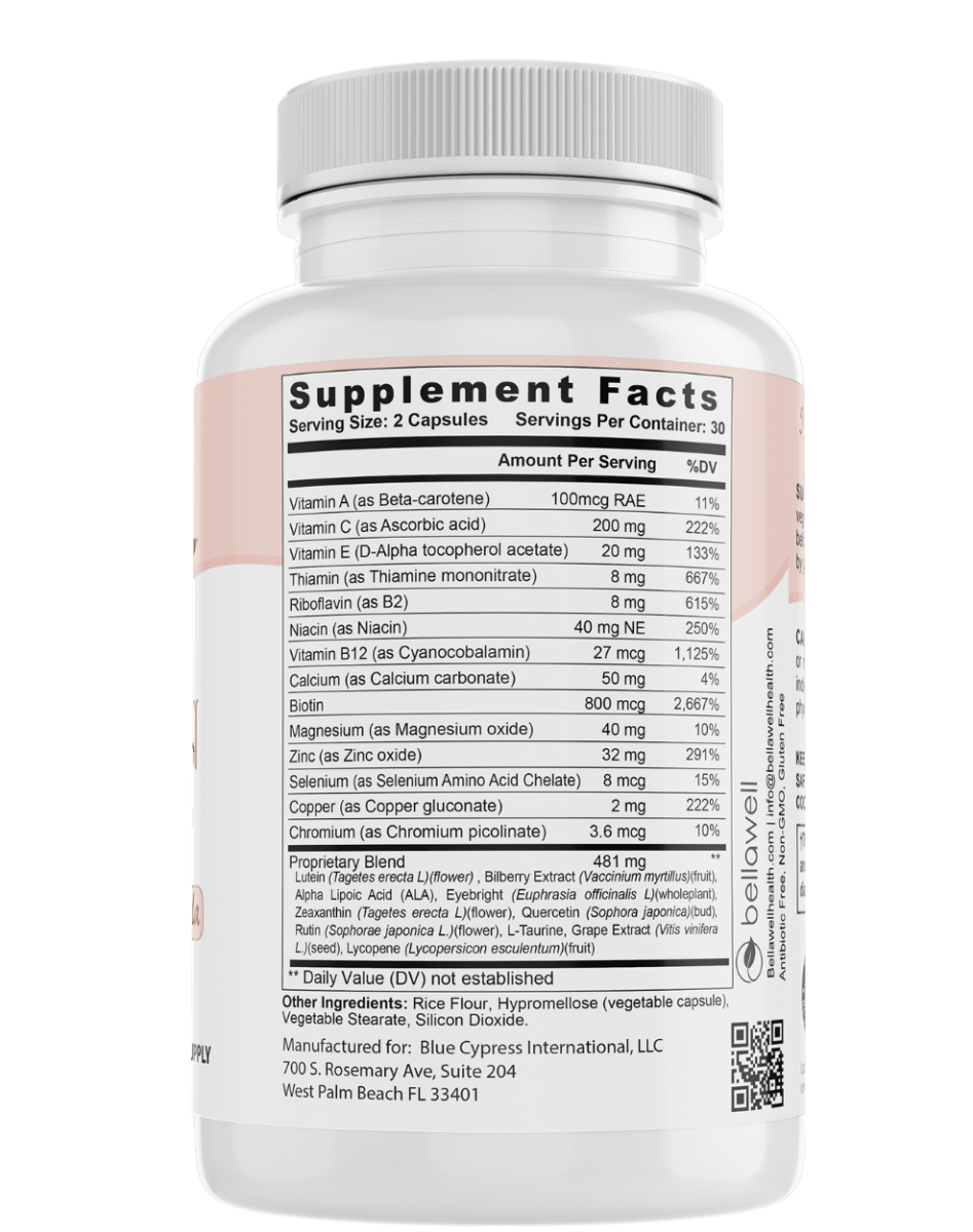 Vision Care -  A Blend of Ingredients for Ocular Support by Bellawell - Renee Lane Company
