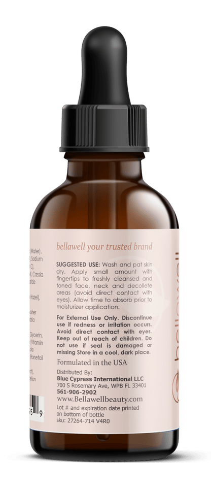 Vitamin C Serum for Face With Hyaluronic Acid, Vitamin E, Aloe Vera, and Jojoba oil 2 fl oz by Bellawell - Renee Lane Company
