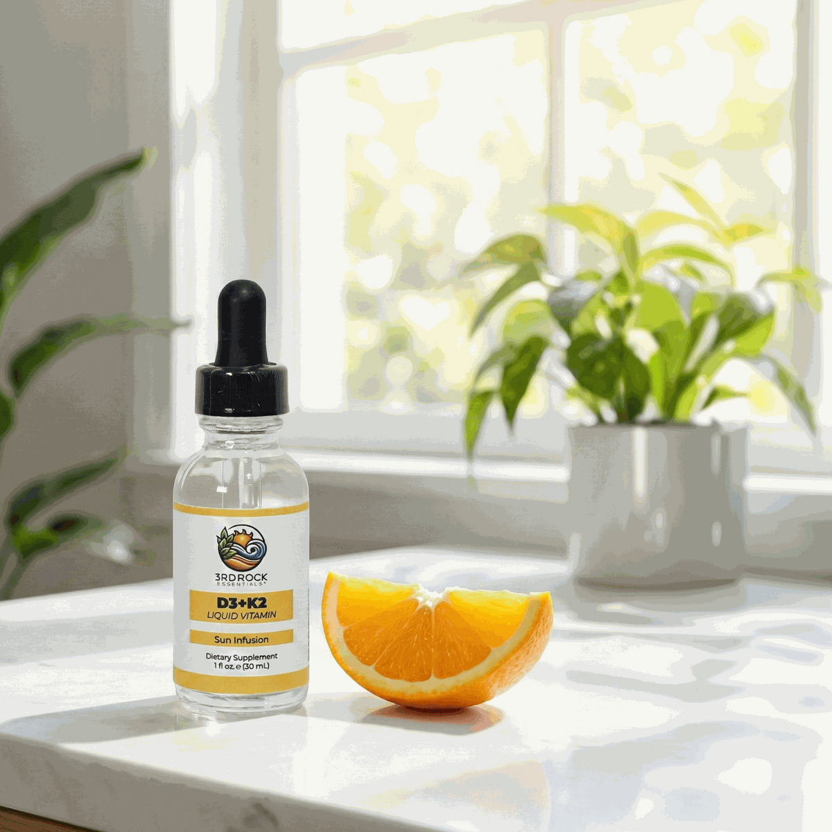 Vitamin D3 + K2 - Liquid Supplement (Chelated) — 1 fl oz - Renee Lane Company