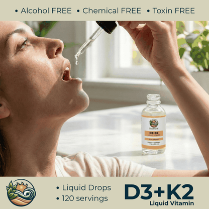 Vitamin D3 + K2 - Liquid Supplement (Chelated) — 1 fl oz - Renee Lane Company