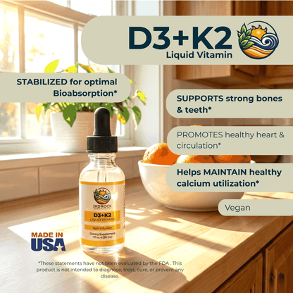 Vitamin D3 + K2 - Liquid Supplement (Chelated) — 1 fl oz - Renee Lane Company