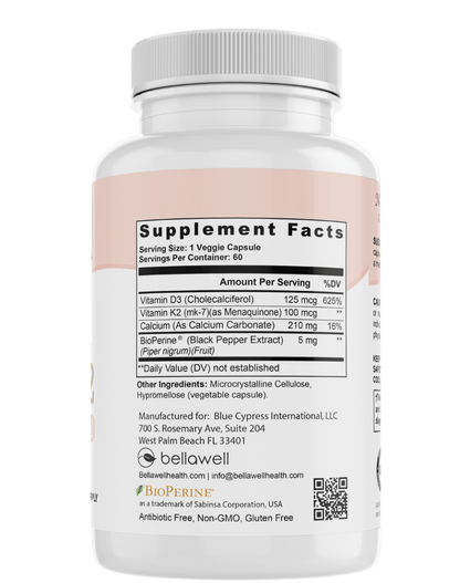 Vitamin D3 & K2 - Sunshine Boost by Bellawell - Renee Lane Company