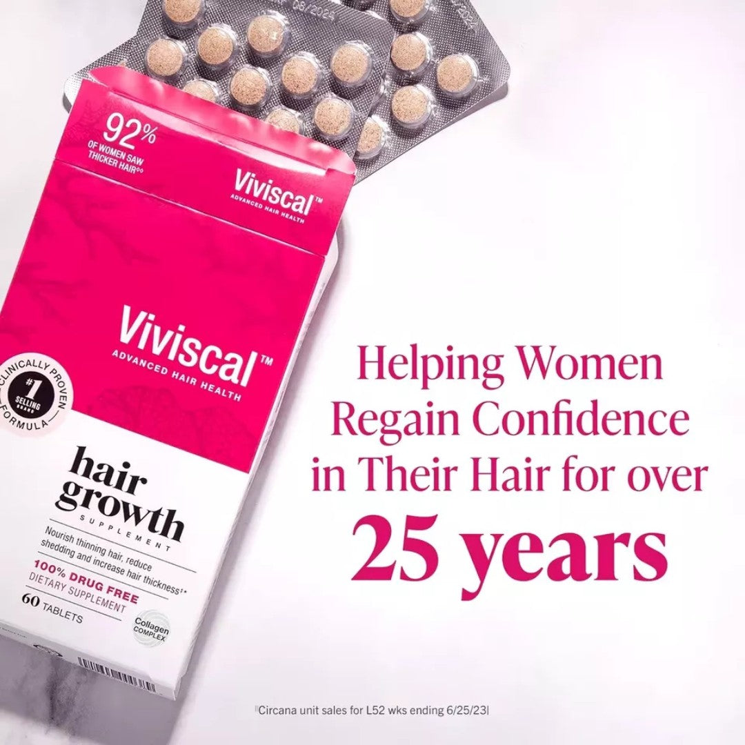 Viviscal Women's Hair Growth Supplement | 180 Tablets | Clinically Proven Formula with Biotin & Marine Extracts for Thicker, Fuller Hair - Renee Lane Company