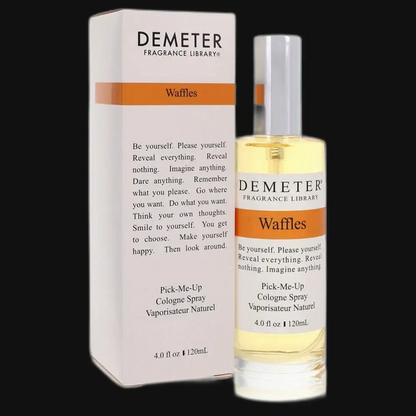 Waffles perfume by Demeter: glass spray bottle and boxed set with orange label