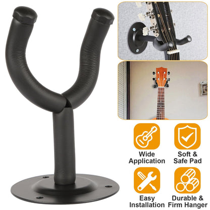 Wall Mount Guitar Hanger Padded Steel Guitar Bracket Holder Hook Rack - Renee Lane Company