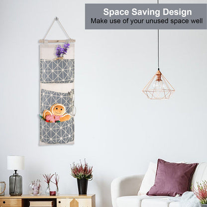 Wall Mounted Storage Bag Door Closet Hanging Storage Bag Organizer Waterproof 3 Pockets Pouch - Renee Lane Company