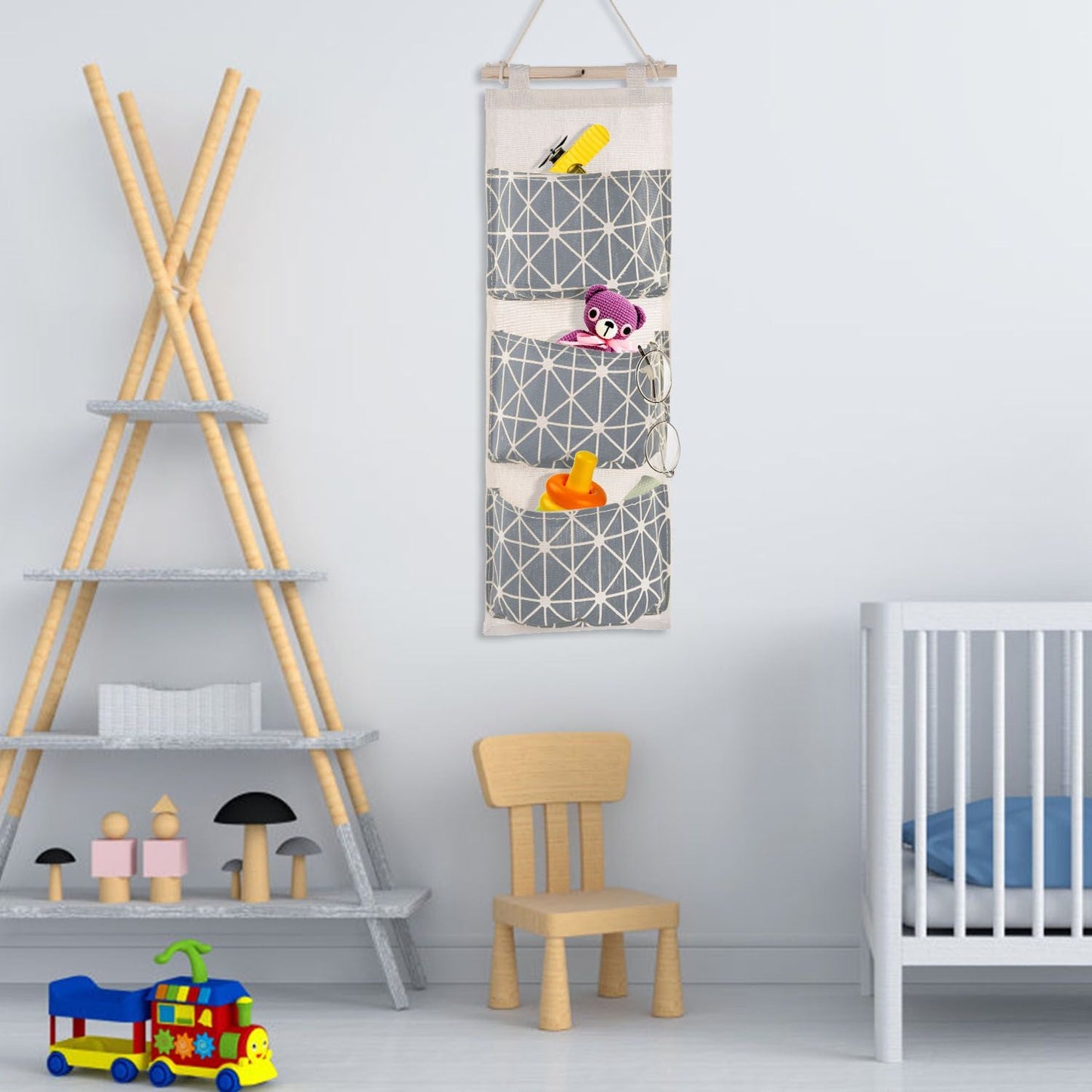 Wall Mounted Storage Bag Door Closet Hanging Storage Bag Organizer Waterproof 3 Pockets Pouch - Renee Lane Company