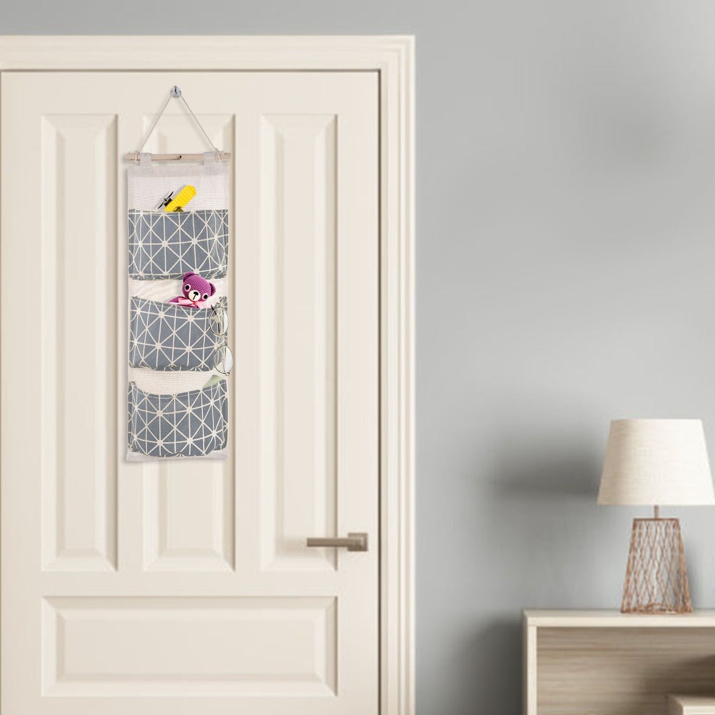 Wall Mounted Storage Bag Door Closet Hanging Storage Bag Organizer Waterproof 3 Pockets Pouch - Renee Lane Company