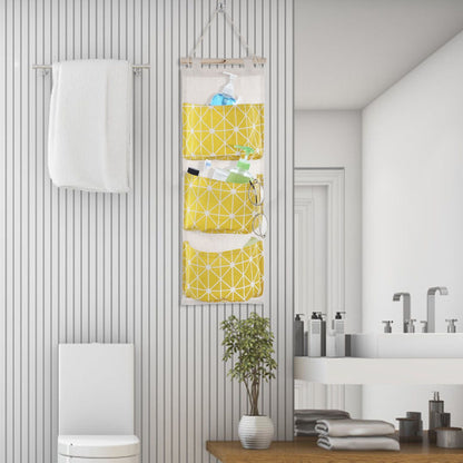 Wall Mounted Storage Bag Door Closet Hanging Storage Bag Organizer Waterproof 3 Pockets Pouch - Renee Lane Company