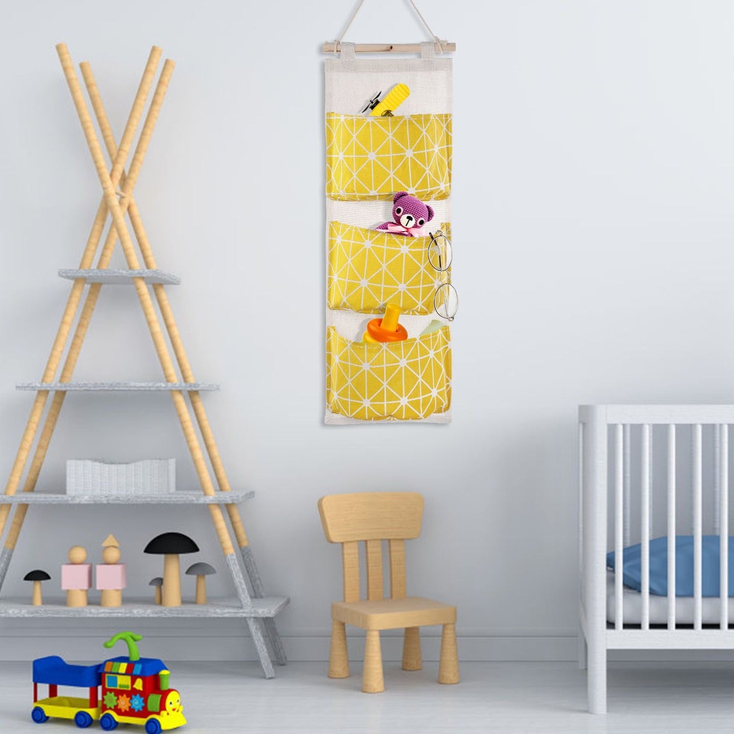 Wall Mounted Storage Bag Door Closet Hanging Storage Bag Organizer Waterproof 3 Pockets Pouch - Renee Lane Company