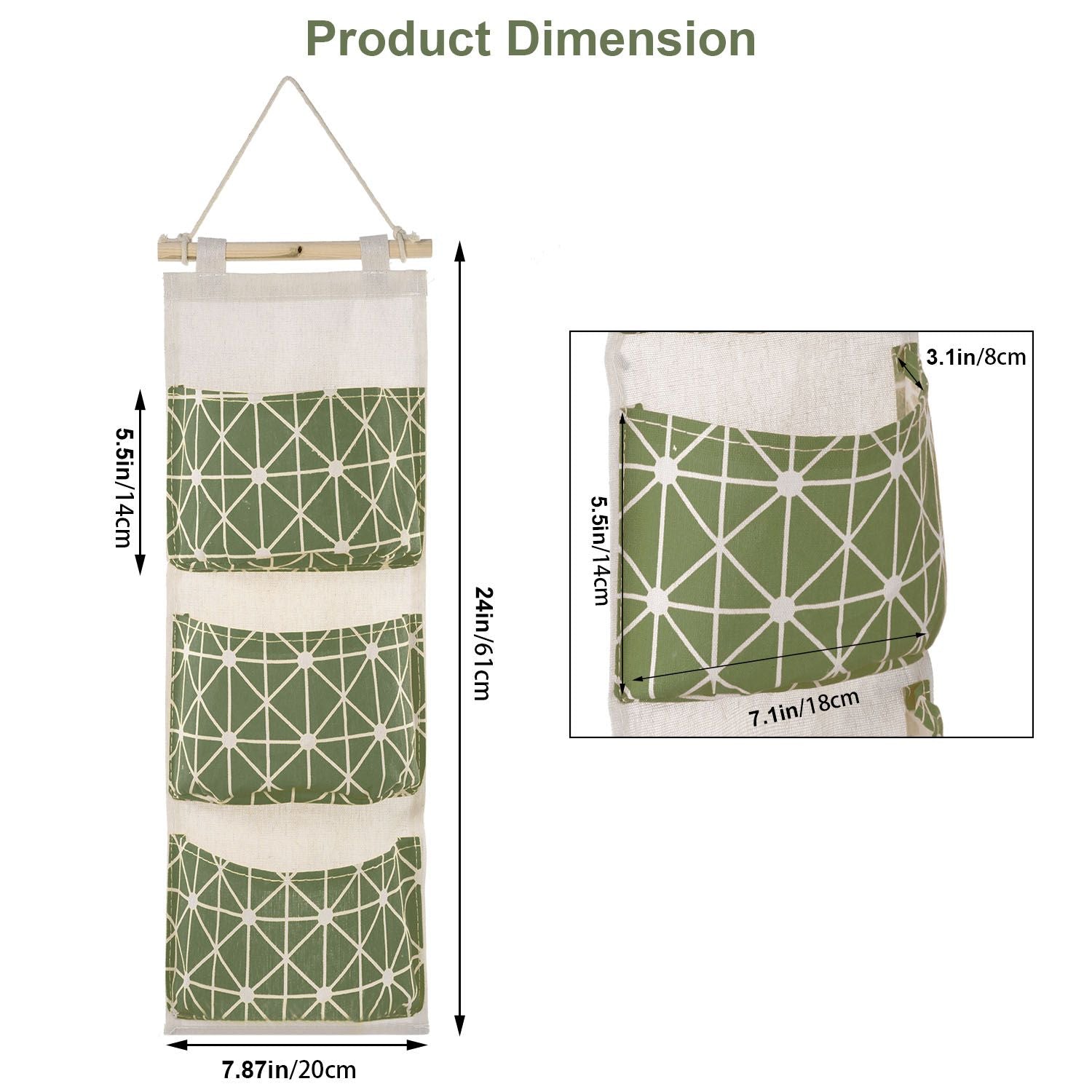Wall Mounted Storage Bag Door Closet Hanging Storage Bag Organizer Waterproof 3 Pockets Pouch - Renee Lane Company